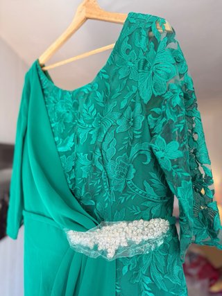 Vestido Fiesta Verde Talla 48 Blonda NUEVO