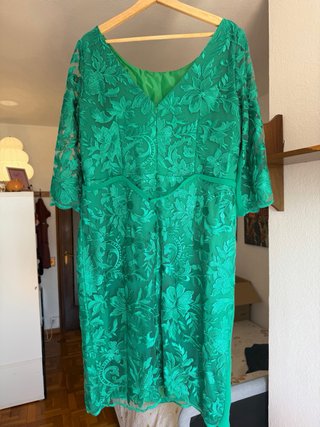 Vestido Fiesta Verde Talla 48 Blonda NUEVO