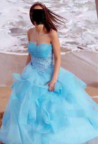 Vestido de princesa azul 15 años