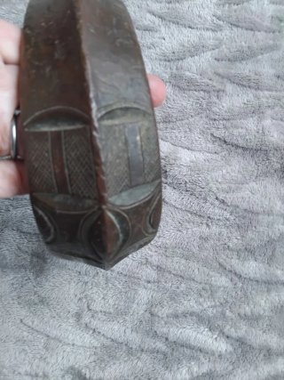 Antiguo Torque Fang Bronce Arte Africano