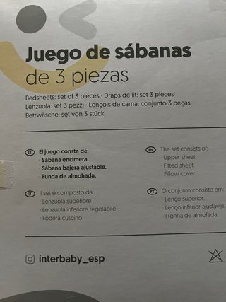 Sábanas Cuna Bebé 100% Algodón Inter Baby
