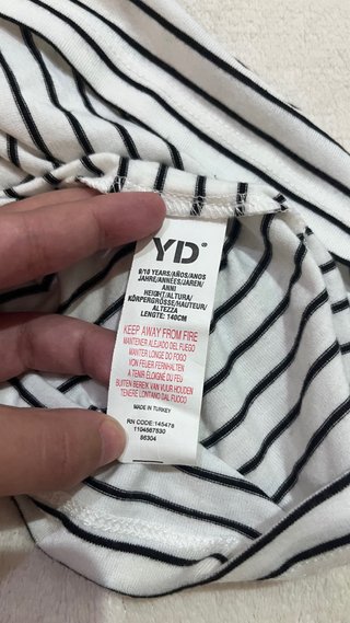 Camiseta niña YD rayas NYC unicornio 10 años