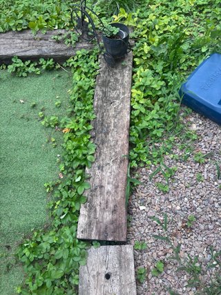 Traviesa de tren de madera