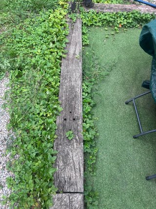 Traviesa de tren de madera