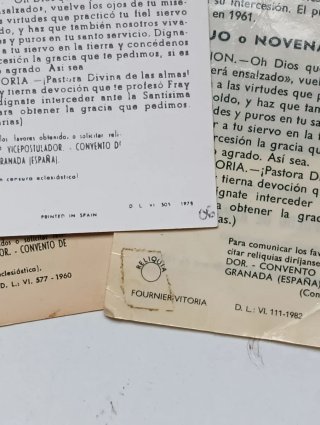 Estampas Fray Leopoldo de alpandeire 6 + bolsa