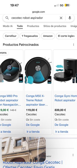 Robot aspirador Cecotec Conga