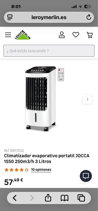 Climatizador Jocca Air Cooler con mando