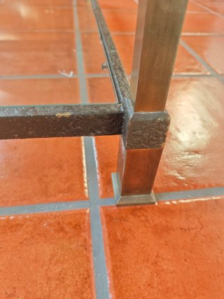 Mesita centro metal y cristal