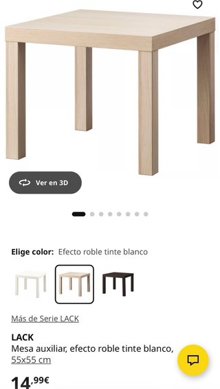 Mesa auxiliar cuadrada Ikea madera