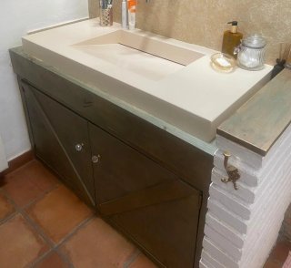 Pica lavabo Silestone Beige/Marrón