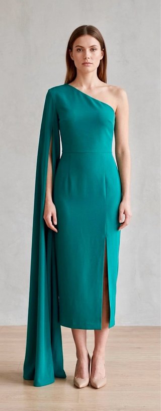 Vestido Fiesta Cayma Talla L Verde Petróleo NUEVO