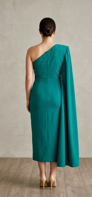 Vestido Fiesta Cayma Talla L Verde Petróleo NUEVO
