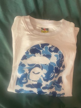 Camiseta BAPE Talla S Azul y Blanco