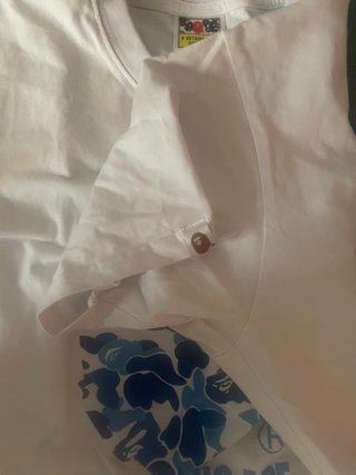 Camiseta BAPE Talla S Azul y Blanco