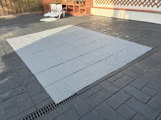 Suelo BOLON Camping Gris y Blanco 4x3m + 3x3m