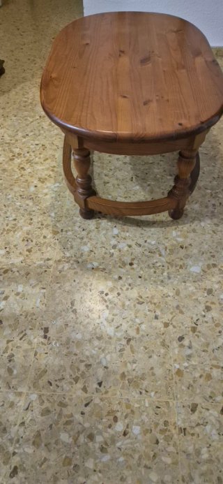 URGE Mesa de centro ovalada de madera RÚSTICO