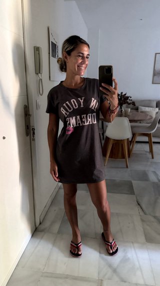 Camisón Primark manga corta gris