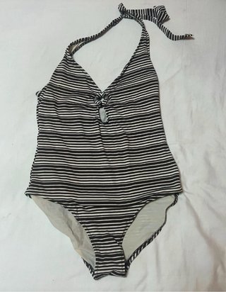 Bañador XL rayas marrón y rosa Traje de baño