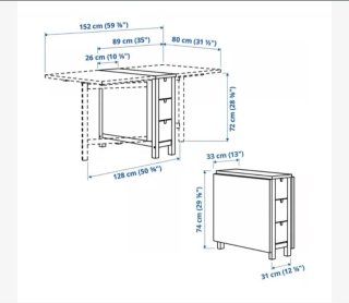 Mesa Plegable Ikea NORDEN + 2 Sillas de regalo