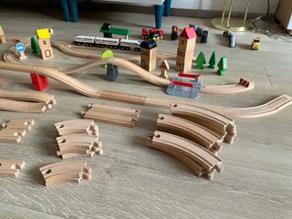 Lote tren madera BRIO e Ikea