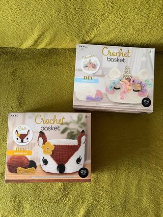 Set 2 Cestas Ganchillo DIY (Zorro y Unicornio)