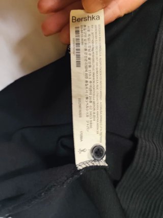 Camiseta Polo Bershka Hombre Negra Rayas