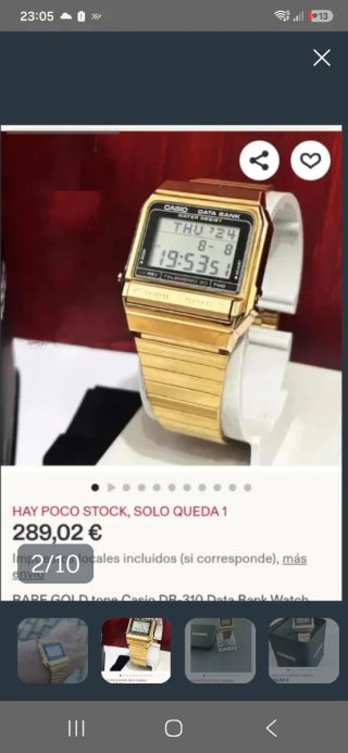Reloj Casio Dorado y Plateado