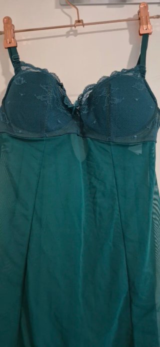 2 piezas lenceras ,Lencería Corsé verde y Malva