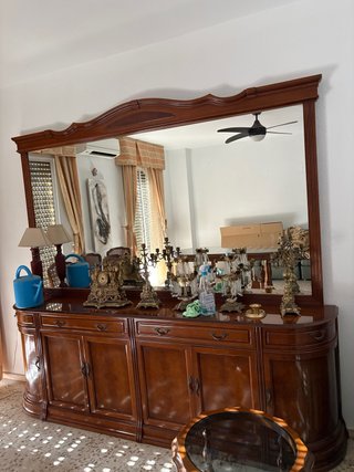 Mueble aparador madera con espejo