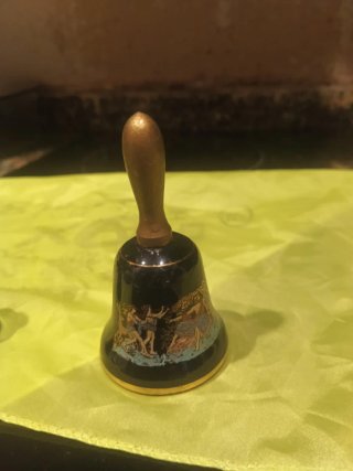7 Campane in porcellana blu e oro da 20 a 15 euro