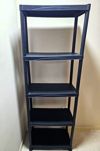 Scaffale in Resina 5 Ripiani Nero Modulare