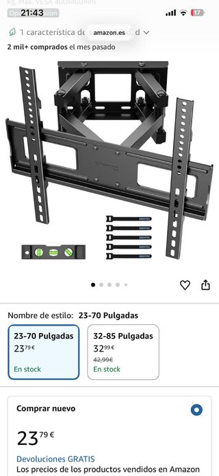 Soporte TV bontec 23-70 Pulgadas