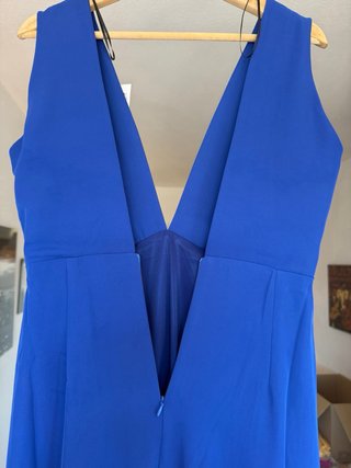 Vestido Neblak T38 Azul Escote V Largo NUEVO