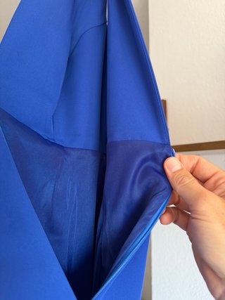 Vestido Neblak T38 Azul Escote V Largo NUEVO