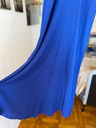 Vestido Neblak T38 Azul Escote V Largo NUEVO
