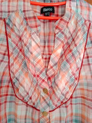 Camisa cuadros Blanco Talla S