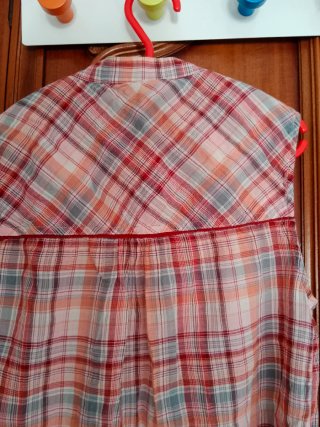 Camisa cuadros Blanco Talla S