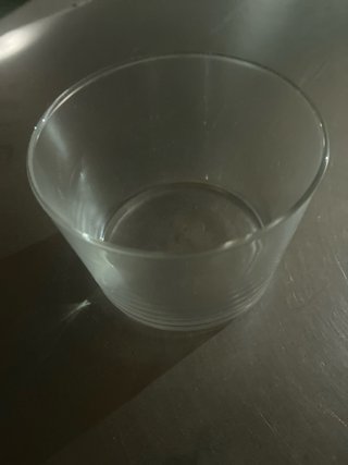 Vaso chato de vidrio