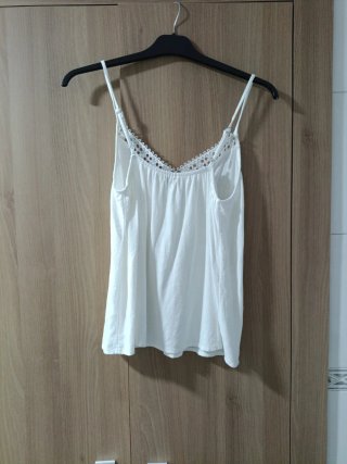 Top blanco encaje talla M