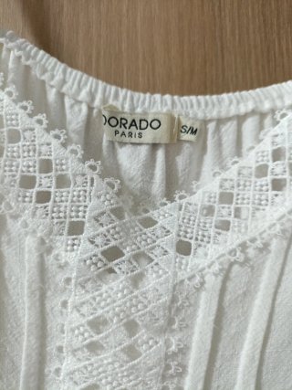 Top blanco encaje talla M