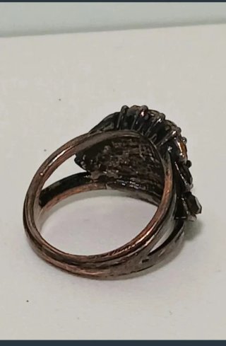Anillo antiguo piedras negras único años 80-90