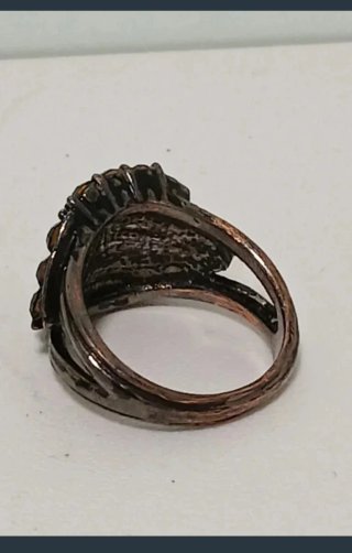 Anillo antiguo piedras negras único años 80-90