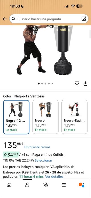 Saco de boxeo Dripex pie - Sin usar
