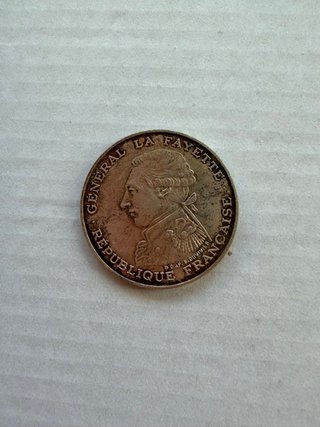 Moneda General La Fayette plata