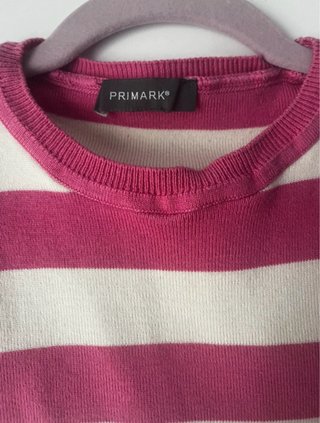 Camiseta de verano Primark rayas rosa y blanco Tal