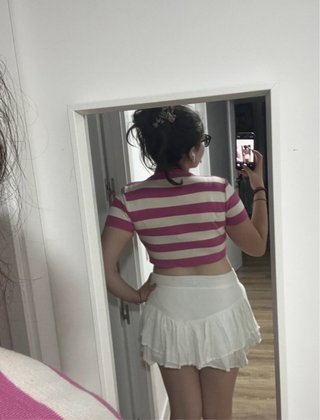 Camiseta de verano Primark rayas rosa y blanco Tal