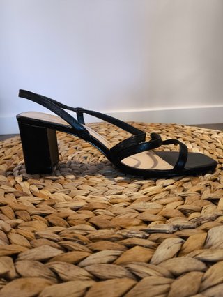 Sandalias Tacón Zendra Basic Piel Negras Talla 41