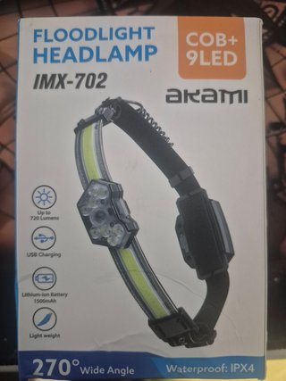 Linterna frontal Akami IMX-702 recargable. A estre
