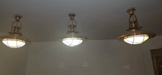 3 Lámparas de latón estilo industrial