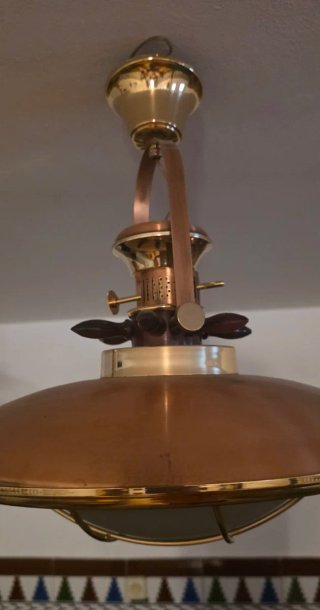 3 Lámparas de latón estilo industrial